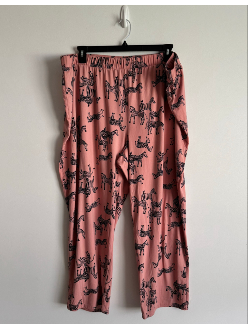 Women's AnyBody Zebra Print Pajama Pants, Plus 3X, Pink and Black